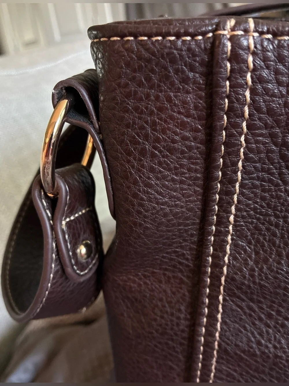Montana West Brown Pebbled Vegan Leather Hobo Shoulder Bag w/Gold-Toned Hardware